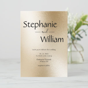 Moderne Silver Metallic Simple Wedding Einladung