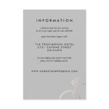 Moderne Silver Rings Gray Wedding Information Card