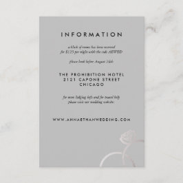 Moderne Silver Rings Gray Wedding Information Card Begleitkarte