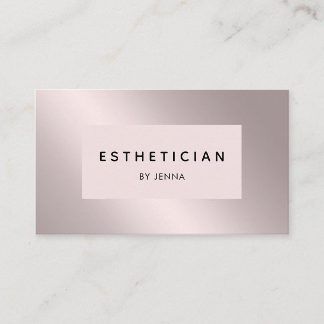 Moderne Silver Rose Salon Business Card Visitenkarte (Vorderseite)
