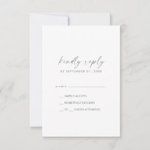 Moderne Silver Script Simple RSVP Card