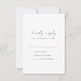Moderne Silver Script Simple RSVP Card Karte