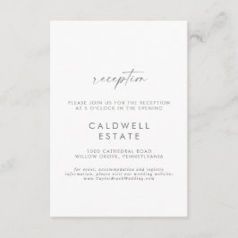 Moderne Silver Script Wedding Reception Insert Car