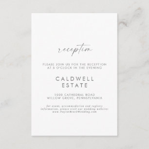 Moderne Silver Script Wedding Reception Insert Car
