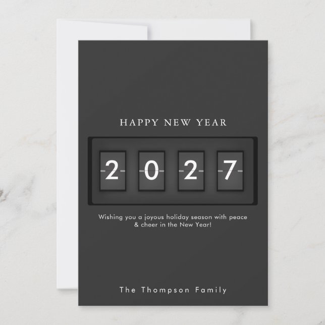 Moderne Silvester Einfache Countdown (Vorderseite)