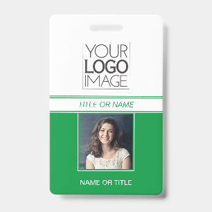 Moderne Simple Green Photo Professional Namensschi Ausweis