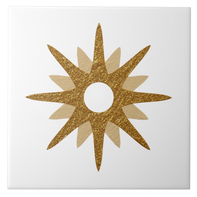Moderne Single Gold Sternexplosion des Mittelalter Fliese (Vorderseite)