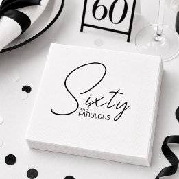 Moderne Sixty and Fabulous Bold 60. Geburtstagsfei Serviette