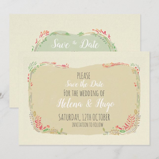 Moderne Skandinavienfeier Save The Date (Vorne/Hinten)