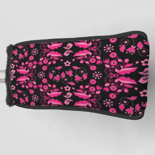 Moderne skandinavische Blumenmuster in Rosa Golf Headcover