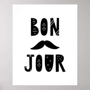 Moderne skandinavische Bon Jour Kinderzimmer Poster