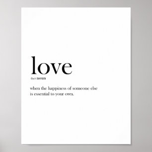 Moderne skandinavische Typografie-Liebesdefinition Poster