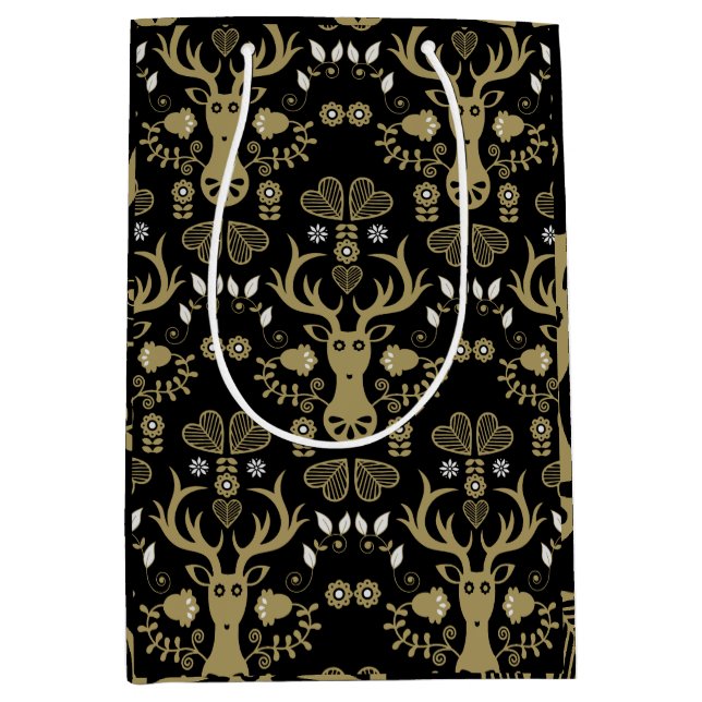 Moderne skandinavische Volkskunst Mittlere Geschenktüte (Vorderseite)