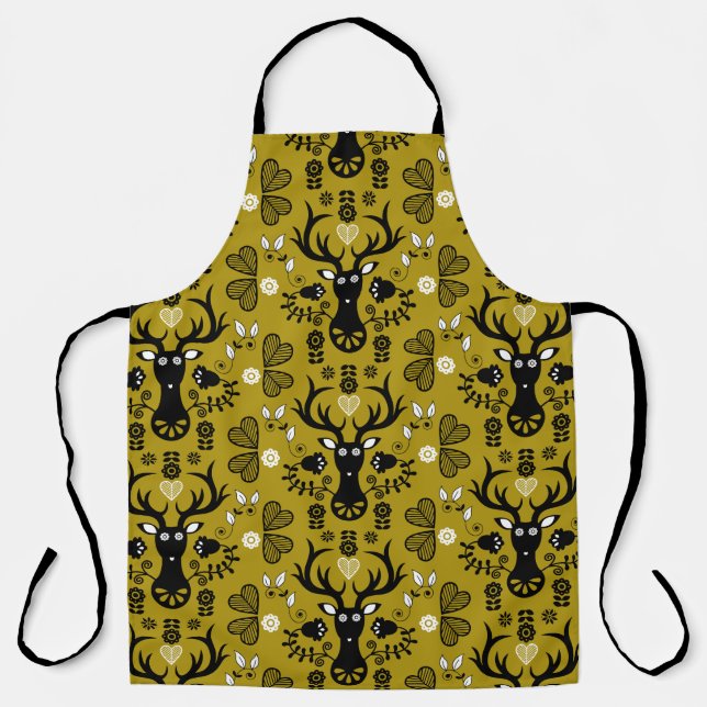 Moderne skandinavische Volkskunst Schürze (Vorderseite)