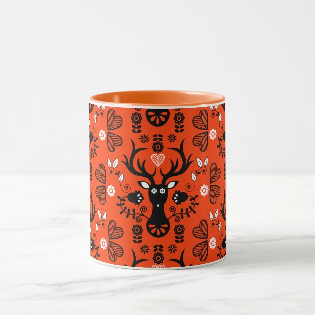 Moderne skandinavische Volkskunst Tasse (Zentrum)