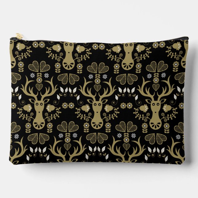 Moderne skandinavische Volkskunst Zubehörtasche (Vorderseite)