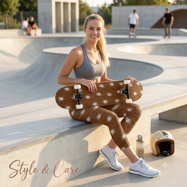 Moderne Skateboard-Deck mit natürlicher Hirschlede Skateboard (Modern Natural Deer Skin Texture Skateboard Deck)