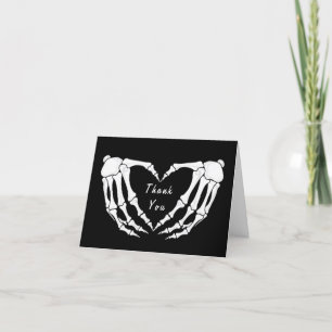 Moderne Skeleton Gothic Hands Liebe Herzform Dankeskarte