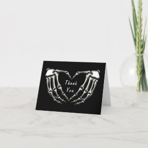 Moderne Skeleton Gothic Hands Liebe Herzform Dankeskarte