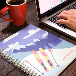 Moderne Skipisten - Personalisiert Notizbuch