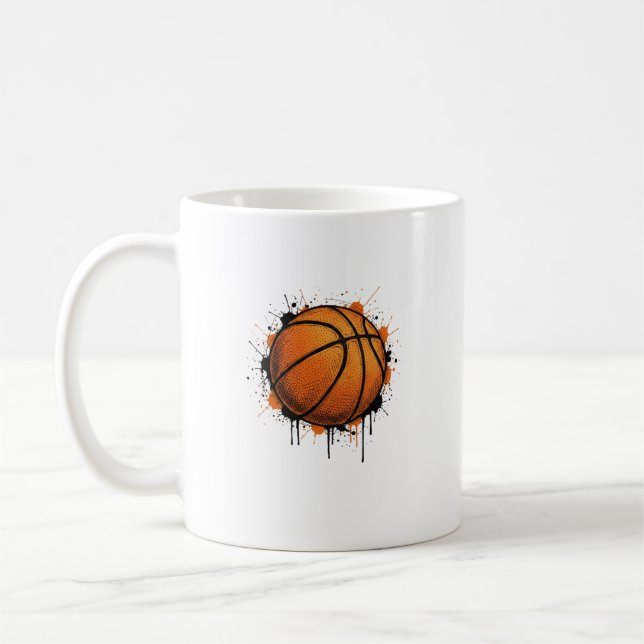 Moderne Skizze Basketball-Illustration Tasse (Links)