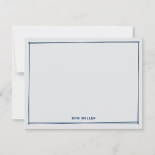 Moderne Skizzenrand Navy Blau Grau Flach Mitteilungskarte