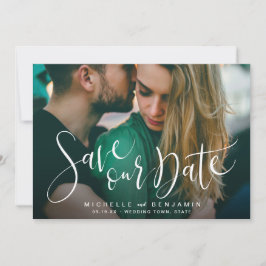 Moderne Skript-Foto Hochzeit speichern das Datum Save The Date