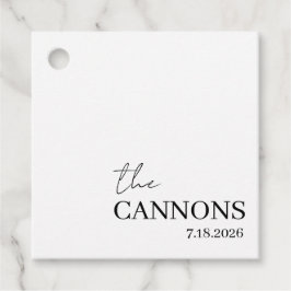 Moderne Skript-Hochzeit Personalisierter Name Datu Geschenkanhänger