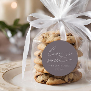 Moderne Skript Liebende Hochzeit Runder Aufkleber