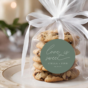 Moderne Skript Liebende Hochzeit Runder Aufkleber