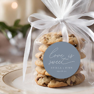 Moderne Skript Liebesehe Süße Hochzeit Runder Aufkleber