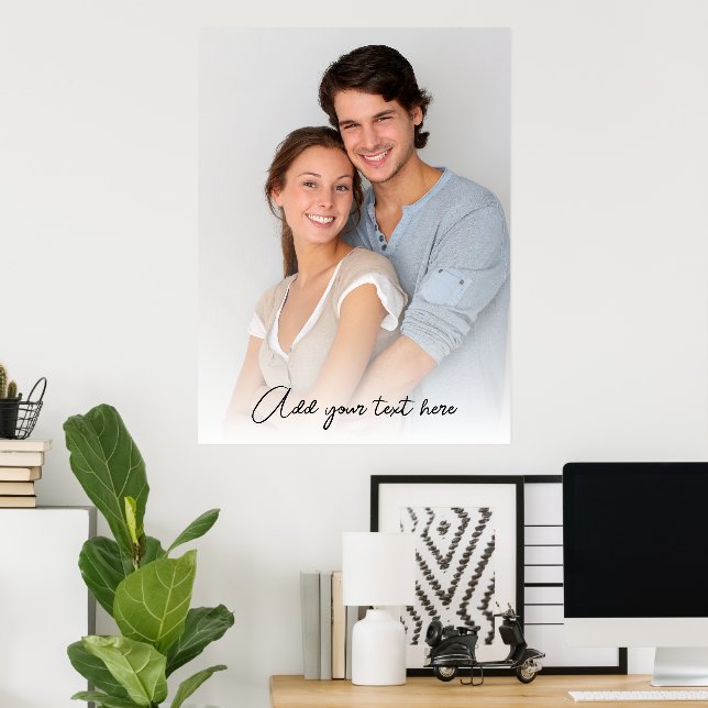 Moderne Skript-Paar-Foto  Poster (Heimbüro)