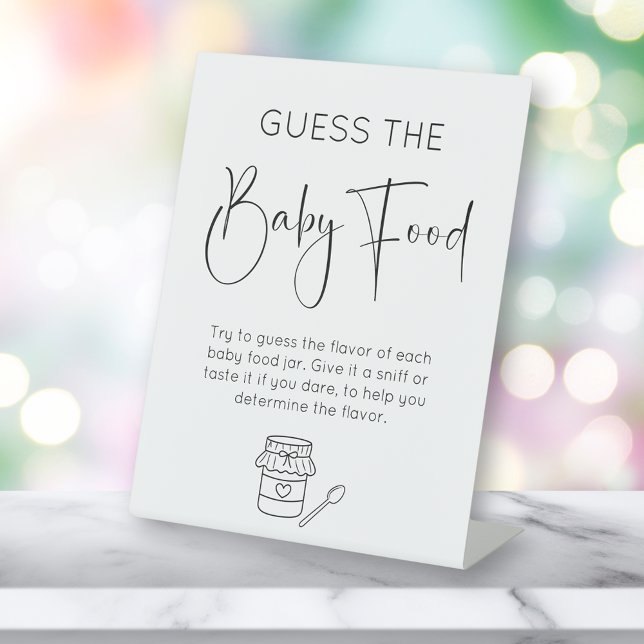 Moderne Skripte schätzen die Baby Food Baby Dusche Sockelschild (Von Creator hochgeladen)