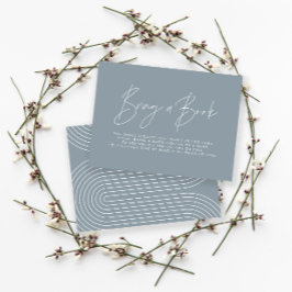 Moderne Skripte staubblaue Babydusche bringen Buch Mitteilungskarte