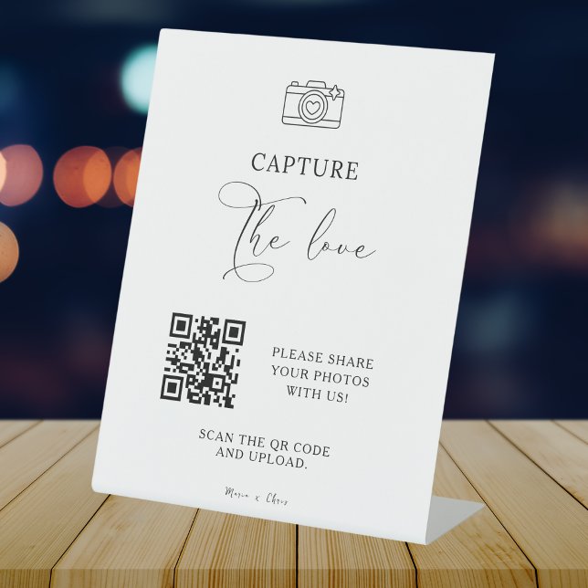 Moderne Skripterfassung Die Liebe QR-Code Hochzeit Sockelschild (Von Creator hochgeladen)