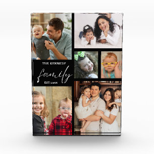 Moderne Skriptfamilie Name 6 Bildkollektion schwar Fotoblock