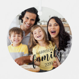 Moderne SkriptFAMILLIE 2 Fotos mit benutzerdefinie Ornament Aus Metall