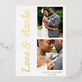 Moderne Skriptfolie Hochzeit danke Karte