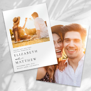 Moderne Skriptfoto-Hochzeit Save The Date