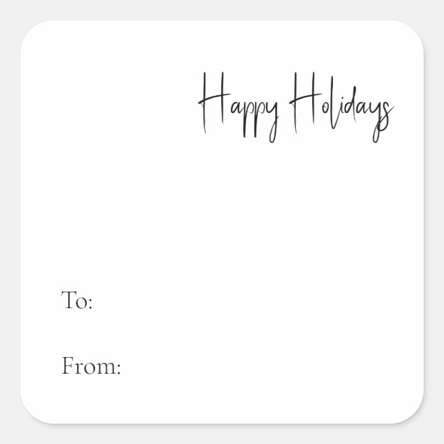 Moderne Skriptglückstage bis Quadratischer Aufkleber (Vorderseite)