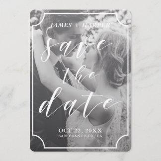 Moderne Skriptgrenze | Benutzerdefiniertes Foto Sa Save The Date