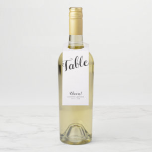 Moderne Skripthochzeit-Tischnummer Flaschenanhänger