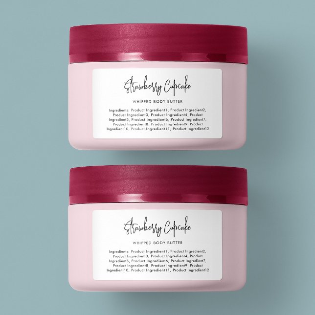 Moderne Skriptliste Minimalistischer Inhaltsstoffe Adressaufkleber (Von Creator hochgeladen)