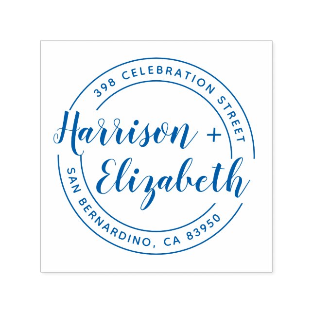 Moderne Skriptnamen Runde Rücksendeadresse Permastempel (Design)