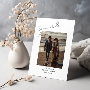 Moderne Skriptsignatur Stil Foto Hochzeit Save The Date