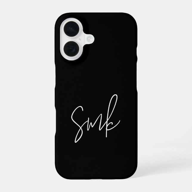 Moderne Skripttypografie Monogram iPhone 16 Hülle (Rückseite)