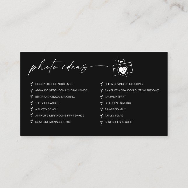 Moderne SkriptWedding Capture the Liebe QR Code Begleitkarte (Rückseite)