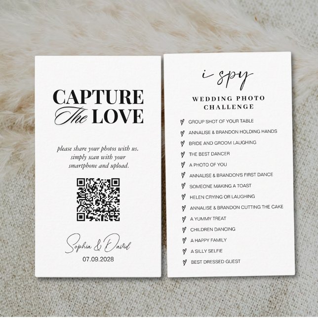 Moderne SkriptWedding Capture the Liebe QR Code Begleitkarte (Von Creator hochgeladen)