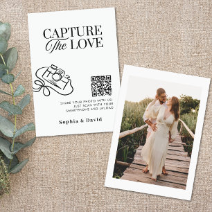 Moderne SkriptWedding Capture the Liebe QR Code Begleitkarte