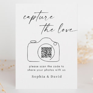 Moderne SkriptWedding Capture the Liebe QR Code Begleitkarte